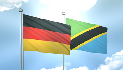 Germany and Tanzania Flag Together A Concept of Realations