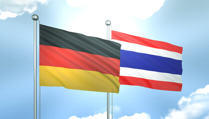 Germany and Thailand Flag Together A Concept of Realations