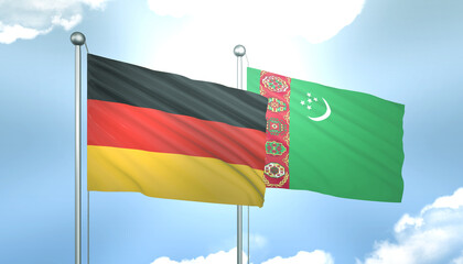 Germany and Turkmenistan Flag Together A Concept of Realations