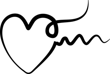 Heart continuous line drawing, love, romance, wedding