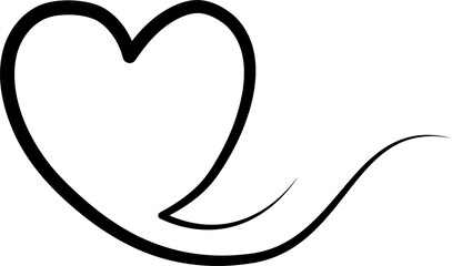 Heart continuous line drawing, love, romance, wedding