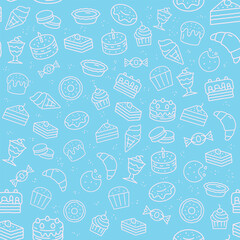 Sweet Food seamless patterns. Abstract geometric seamless pattern.