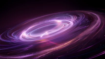 Foto op Canvas Mesmerizing purple neon wireframe cosmic galaxy isotated on black background. Created with generative AI. © Neon Hub
