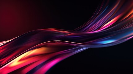 Futuristic wave background with deep black tones, luminous glowing light effects, and sparkling highlights.
