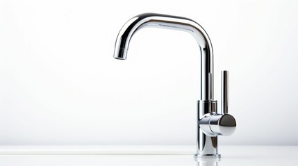 Chrome Faucet on White Surface