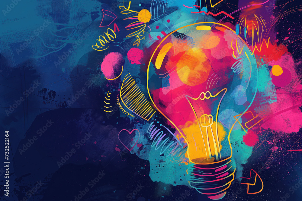 Poster a slide background for showcasing creativity process. background image. created with generative ai t