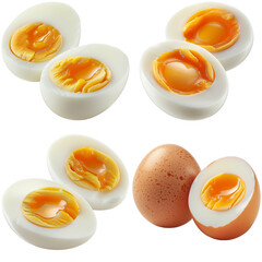 Set of Boiled eggs Isolated on transparent background