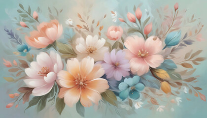 Obraz premium watercolor background with flowers