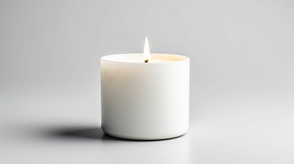 Fototapeta na wymiar White Candle on Table