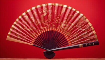 red chinese fan