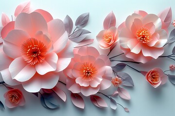 Pink Flower Power: Celebrating Women's History Month with Paper Flower Art Generative AI