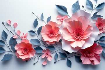 Pink Flower Power: Celebrating Women's History Month with Paper Art Generative AI