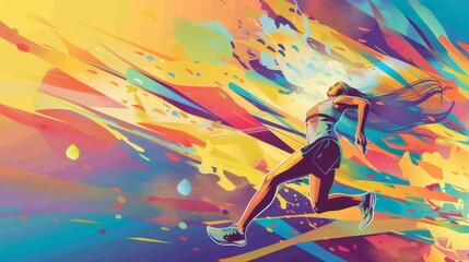 Vibrant Runner in Motion Artwork	