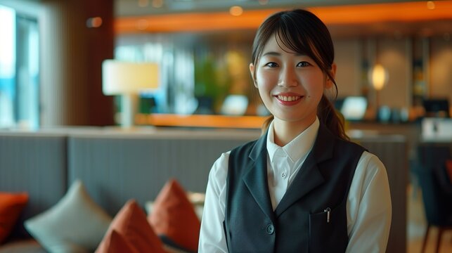 ホテルスタッフのアジア人女性02