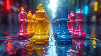 Colorful chess figures. - 732528154