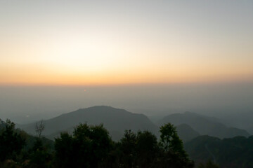Morning view on the mountain, nature, Doi Ang Khang, Thailand