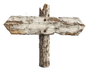 Wood signboard  element isolated on transparent background