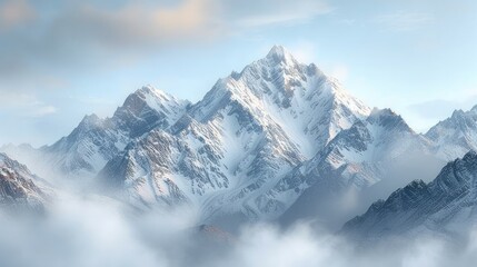 Fototapeta na wymiar Snowy Peaks Elegance Majestic Mountains Cut-Out on Transparent Background