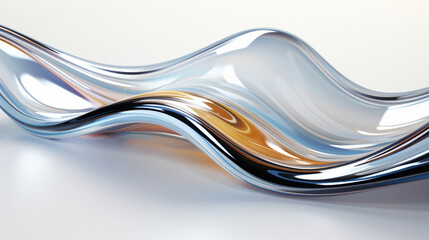 Abstract background,wavy wallpaper,3D chrome neon liquid in the shape of a liquid metal wave. Generative AI