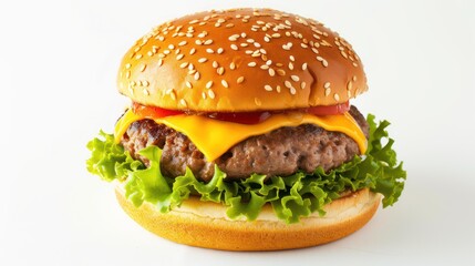 cheeseburger isolated on a white background