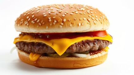 cheese burger isolated on a white background