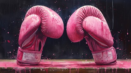 Pink Boxing Gloves: A Monthly Theme for Women's Empowerment Generative AI