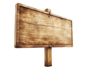 Wood signboard  element isolated on transparent background