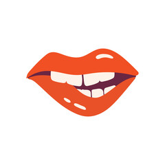lips with a seductive bite. female lips