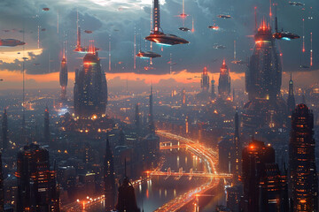 View of a city of the future