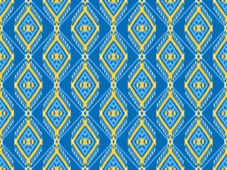 Ethnic ikat seamless pattern traditional design illustration for background carpet clothing and home decoration 