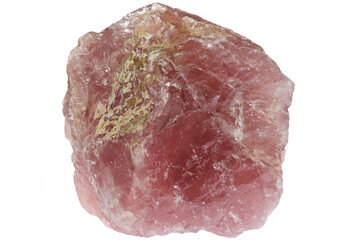 rose quartz from Madagascar isolated on white background