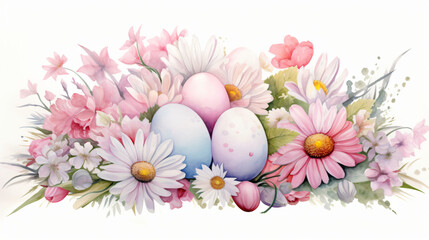 Obraz na płótnie Canvas Serene Pastel Watercolor Easter