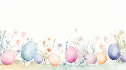 Fototapeta na wymiar Serene Pastel Watercolor Easter