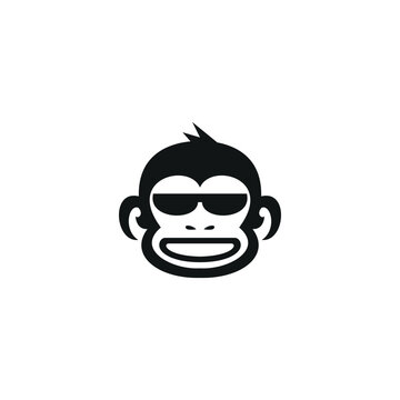 monkey logo icon vector illustration
