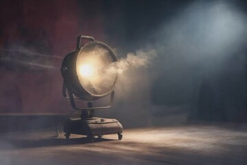theater spot light with smoke