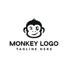 monkey logo icon vector illustration