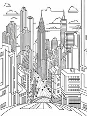 City building coloring pages for kids