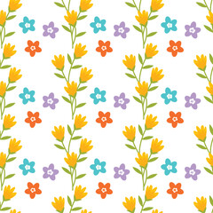 Free vector spring flowers pattern design .
