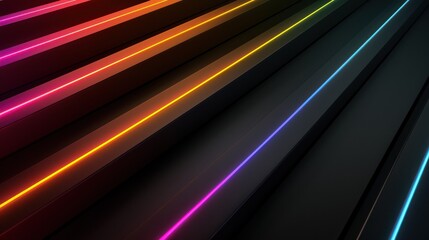 Fototapeta premium Minimalist black background with vibrant colored light effects, exuding a futuristic, gaming, and modern vibe.