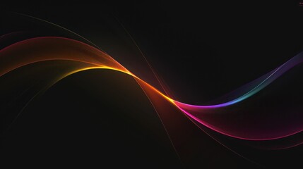 Obraz premium Abstract black background with futuristic dynamic wave