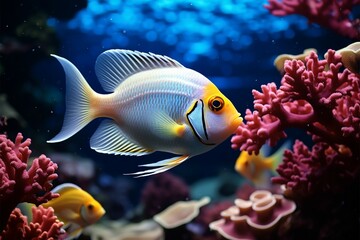 Naklejka na ściany i meble Underwater wonders Fish and coral reef in tropical aquatic beauty