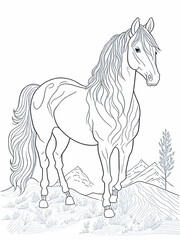 Horse coloring pages for kids