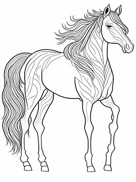 Horse coloring pages for kids