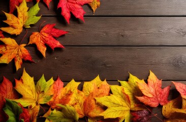 Naklejka na ściany i meble autumn leaves, place text