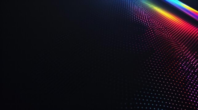 A minimalist HD wallpaper featuring super black with colorful RGB light effects, evoking a futuristic, gaming, and high-tech ambiance