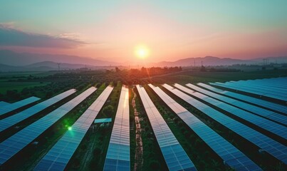 Solar Farm Sunset