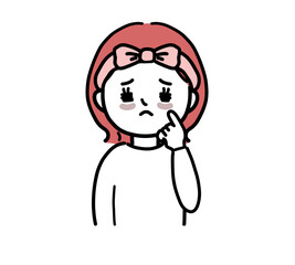 目の下のクマに悩む女性の上半身イラスト