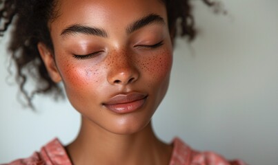 Freshly Faced: A Glowing Celebration of Rosy Cheeks and Freckles Generative AI