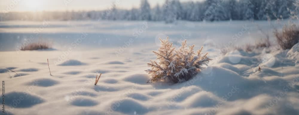 Canvas Prints Snow Covered Field