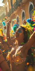 Obraz premium Comemoração do Carnaval Brasileiro, IA Generativa